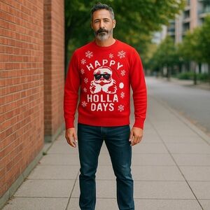 Men's 3xL Christmas Holiday Santa Claus Sweater